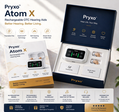 🔥Today Only!🔥Pryxo™ Atom X Smart Hearing Aids — Hear Clearly, Feel Confident Again 💖