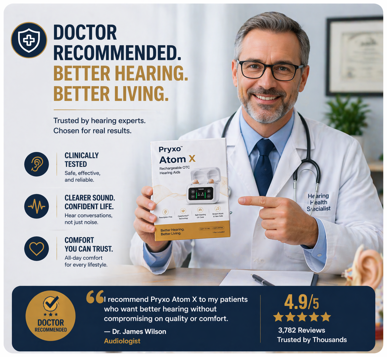 🔥Today Only!🔥Pryxo™ Atom X Smart Hearing Aids — Hear Clearly, Feel Confident Again 💖
